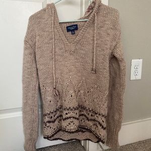 American eagle knit hooded sweater